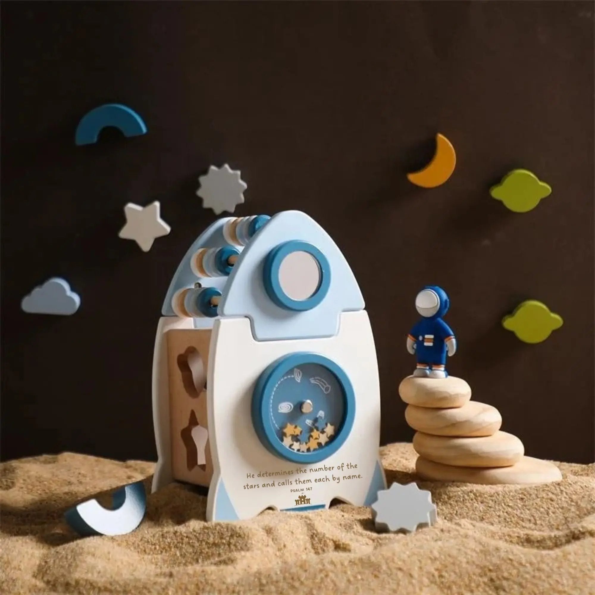 Galactic Glory Starship - Wooden Shape Sorter Toy Kingdom Come Co.