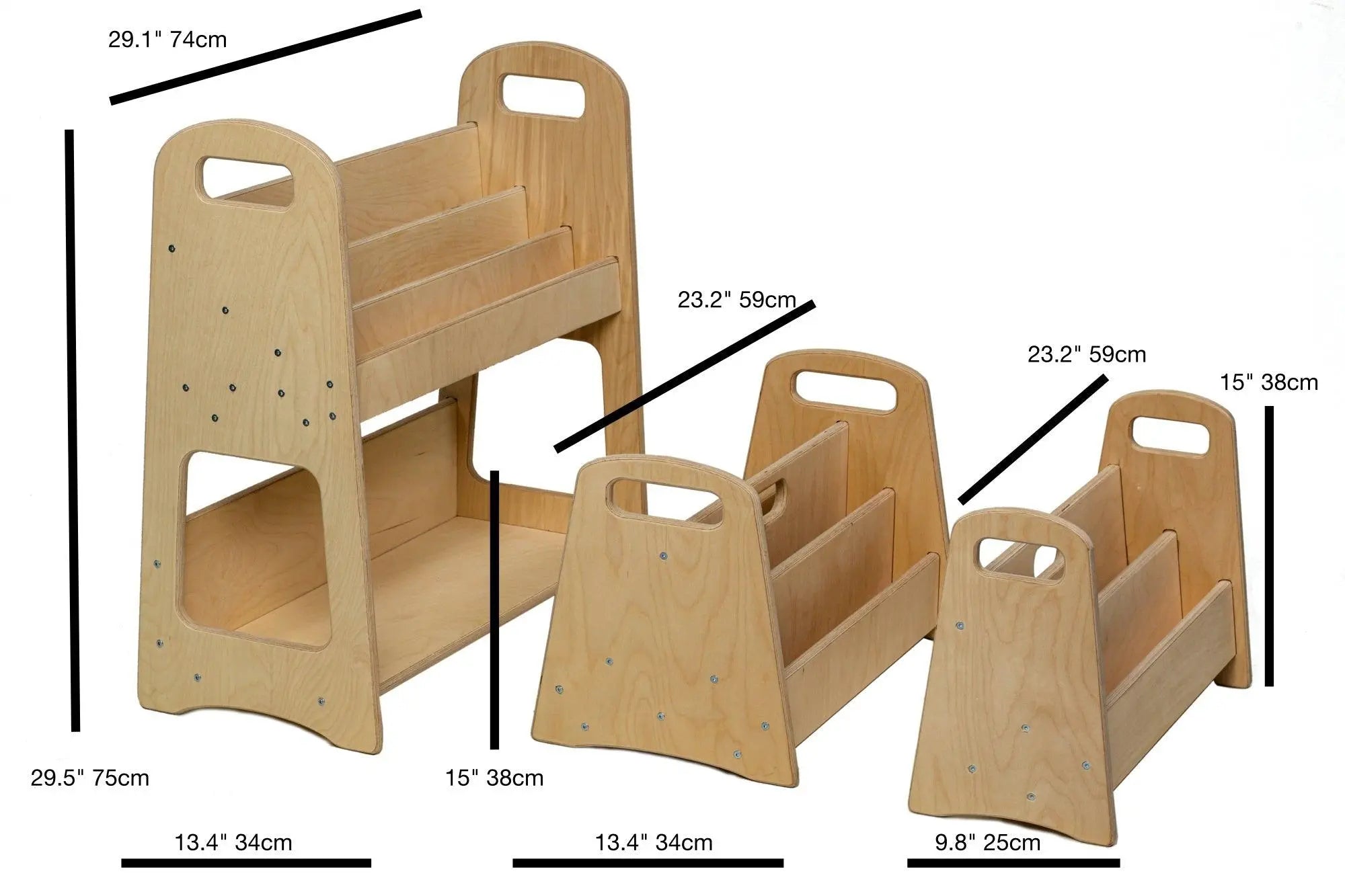 Wooden Bookshelf Seaside-Montessori