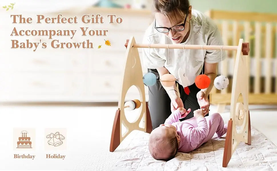 Wooden Rocket Baby Play Gym Seaside-Montessori