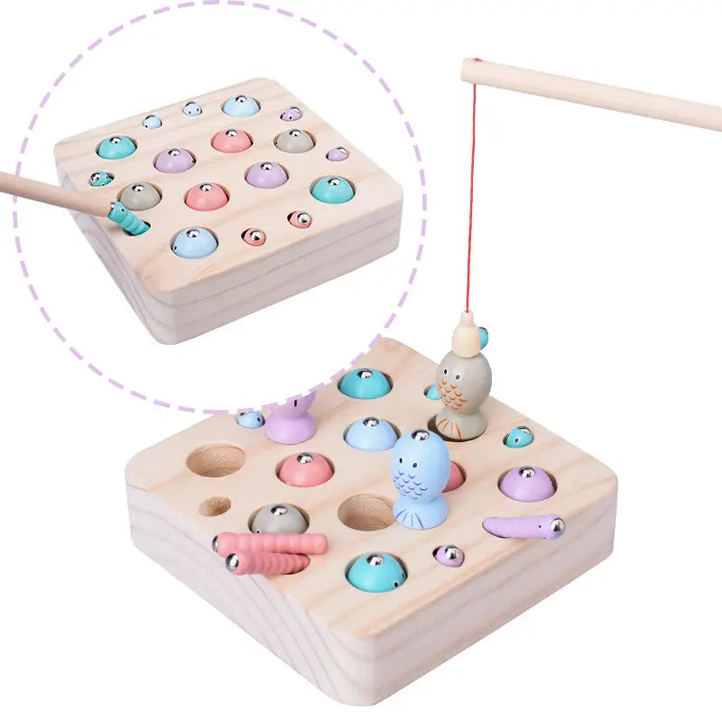 Magnetic Wooden Fishing Game - Seaside-Montessori