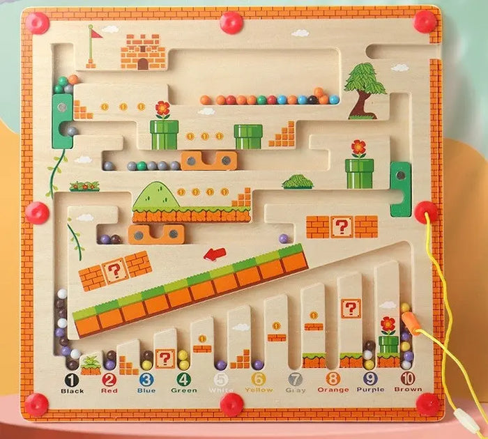 Interactive Montessori Educational Wooden Magnetic Maze - Buy now