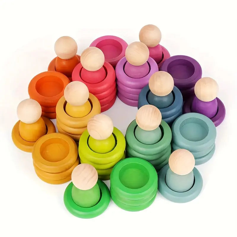 Wooden Color Stacking Toy Seaside-Montessori