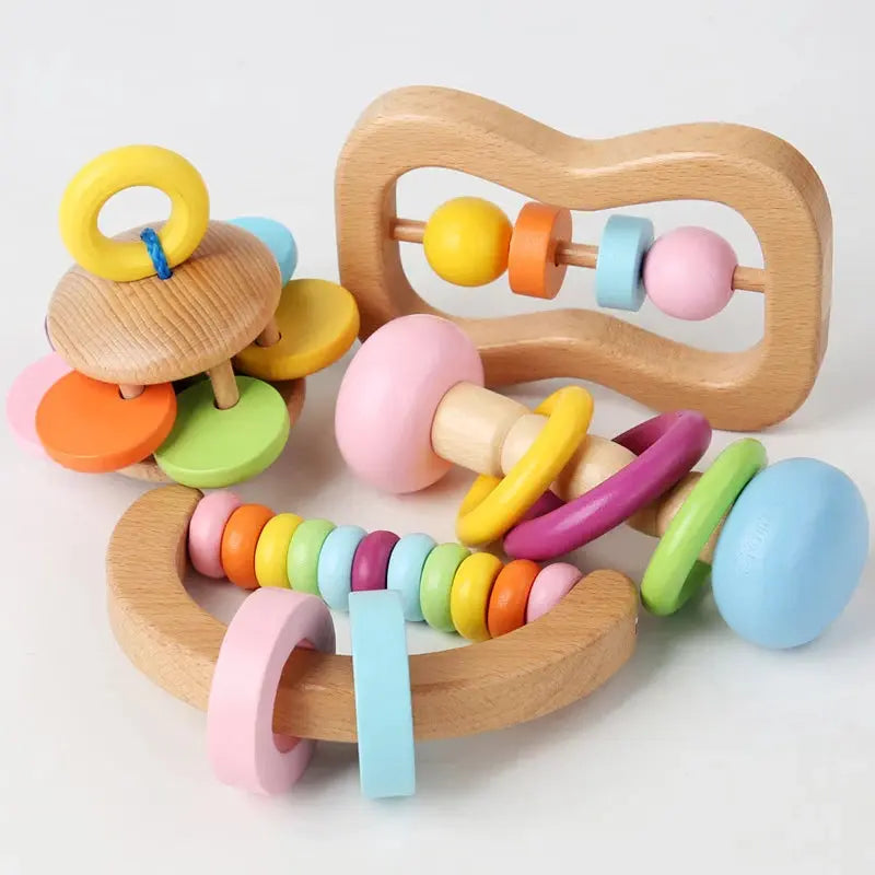 Wooden Four-Piece Rattle Set Hypersku