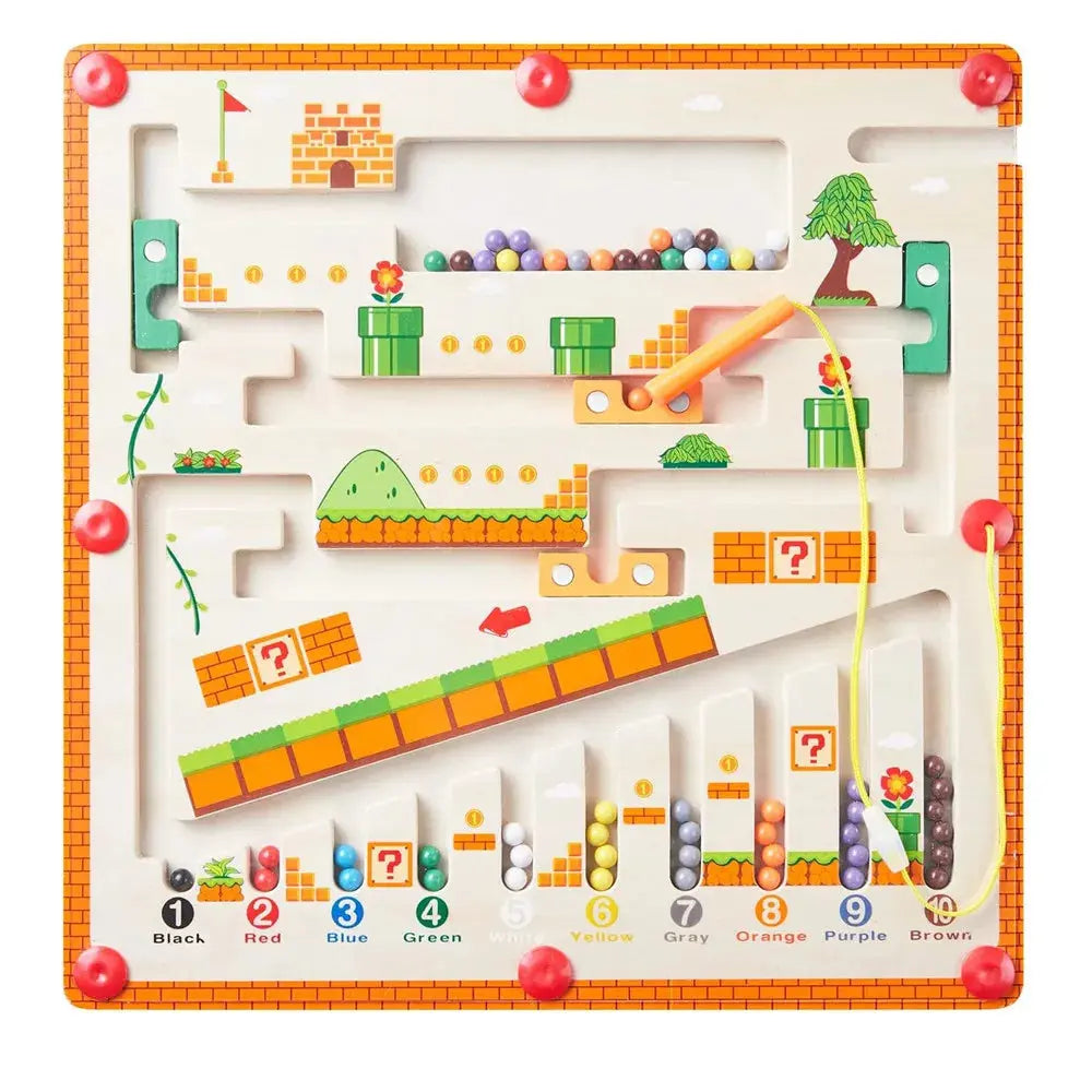 Educational Wooden Magnetic Maze Seaside-Montessori