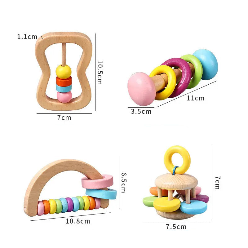 Wooden four-piece rattle set Hypersku