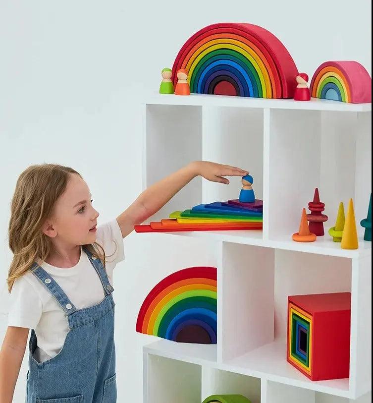 Wooden Rainbow Wonder Blocks - Seaside-Montessori