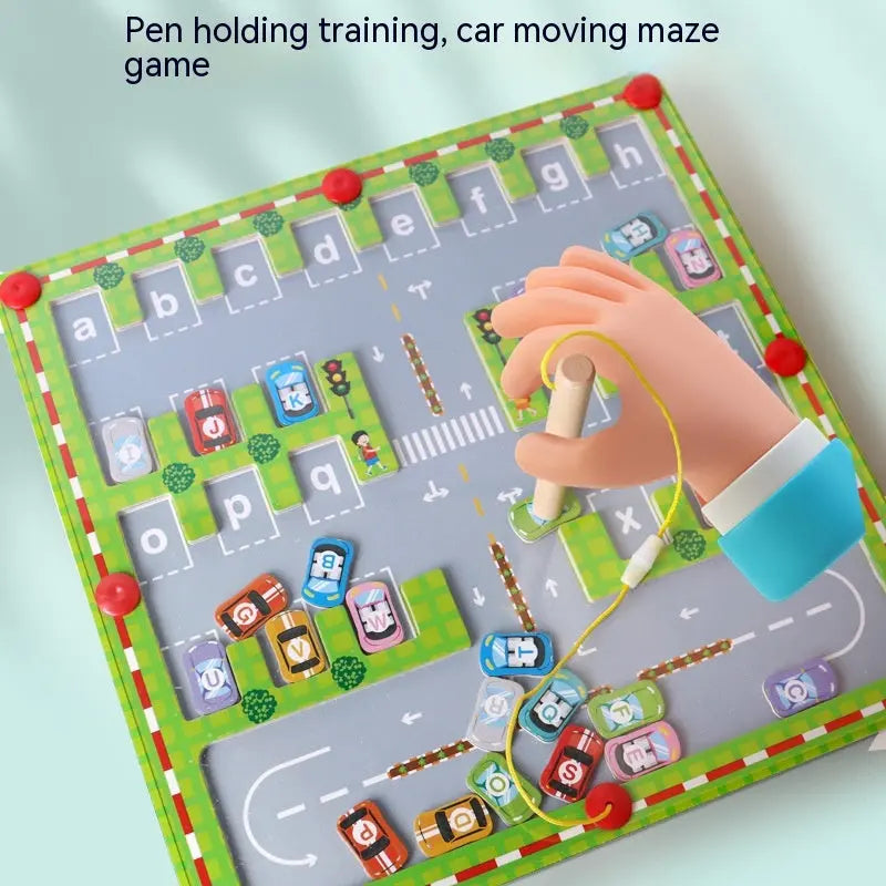 Letter Matching Parking Maze - Seaside-Montessori