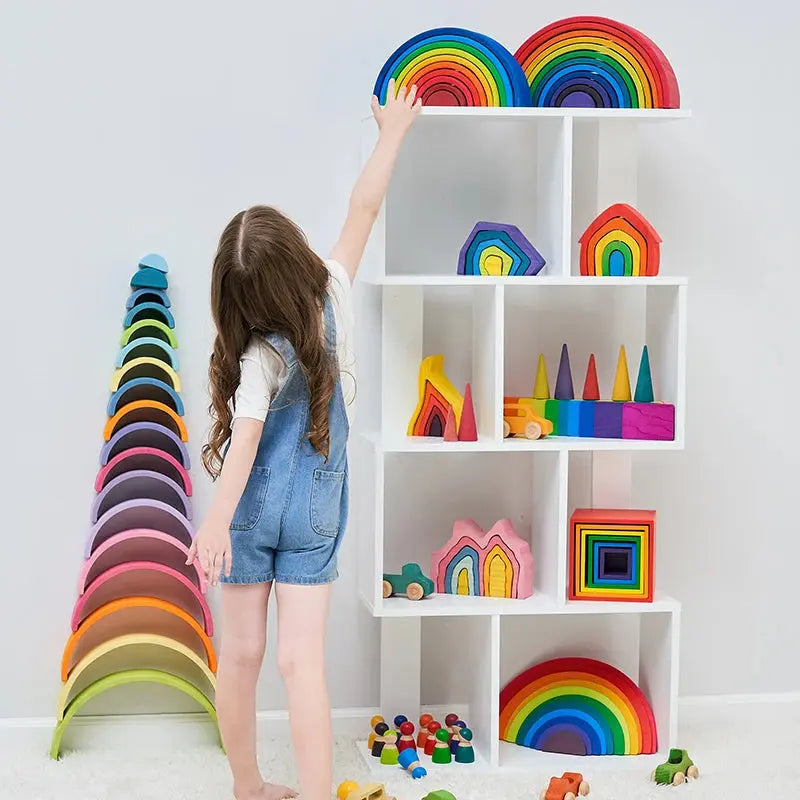 Wooden Rainbow Wonder Blocks Seaside-Montessori