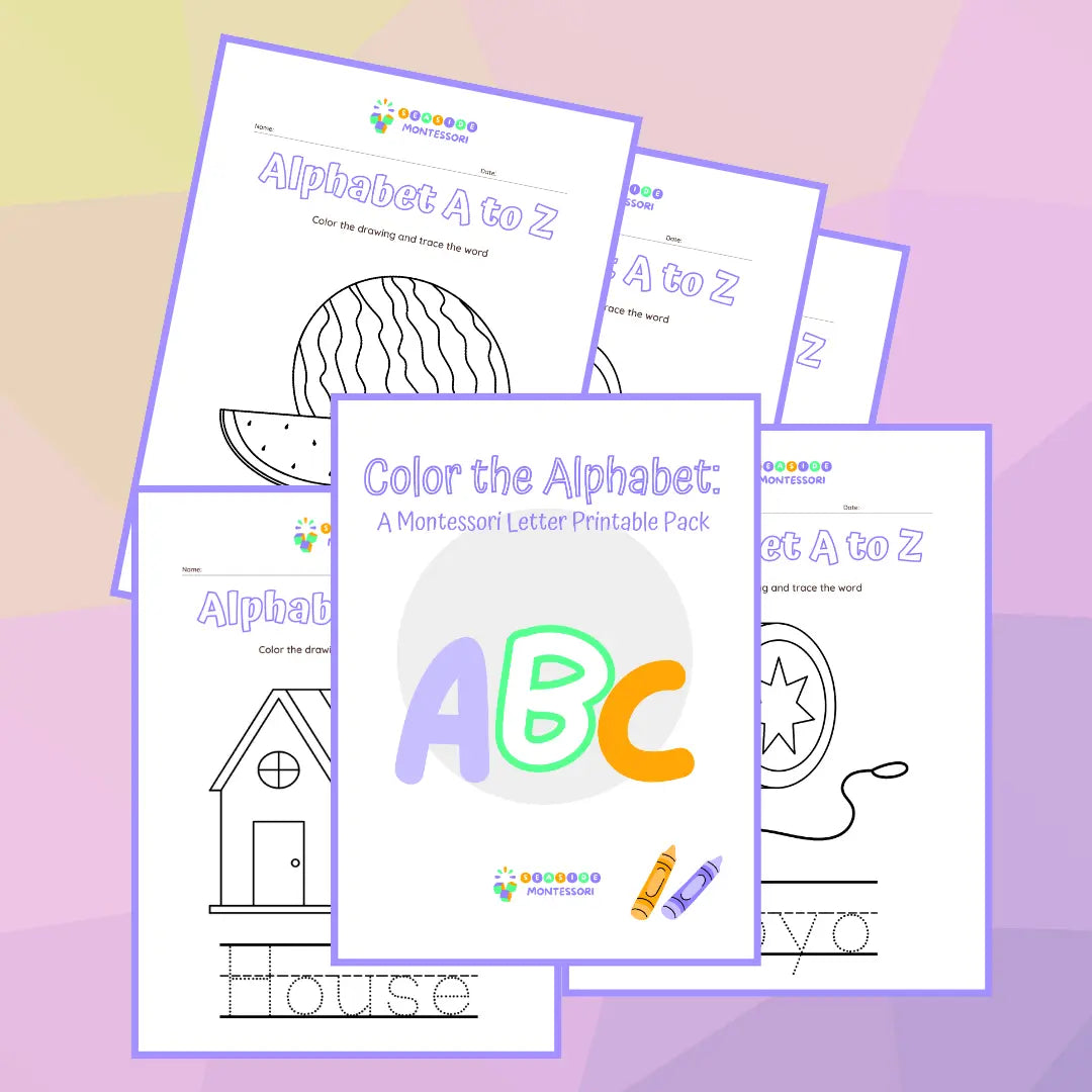 Color the Alphabet: A Montessori Letter Printable Pack Seaside-Montessori