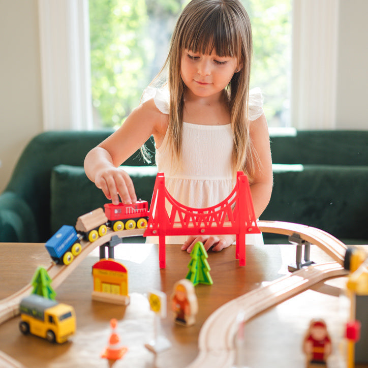 Tiny Land® Wooden Train Set for Children 