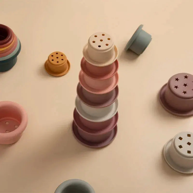 Silicone Stackable Cups Seaside-Montessori