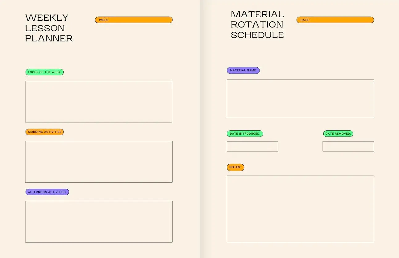 Montessori Lesson Planner – Printable - Seaside-Montessori