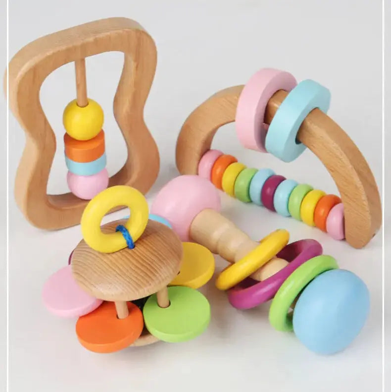 Wooden Four-Piece Rattle Set Hypersku