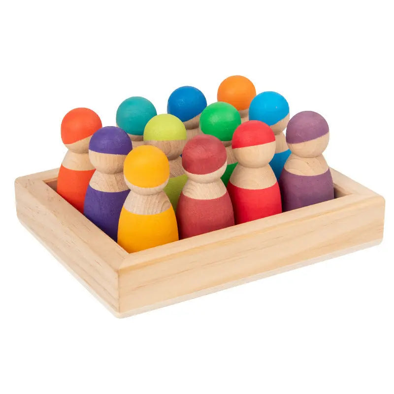 Wooden Rainbow Wonder Blocks - Seaside-Montessori