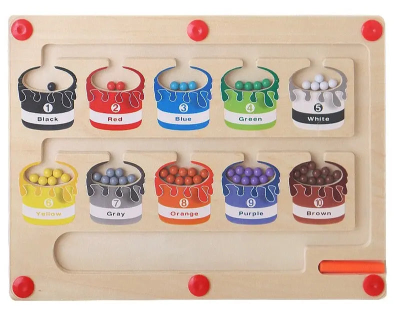 Educational Wooden Magnetic Maze - Seaside-Montessori