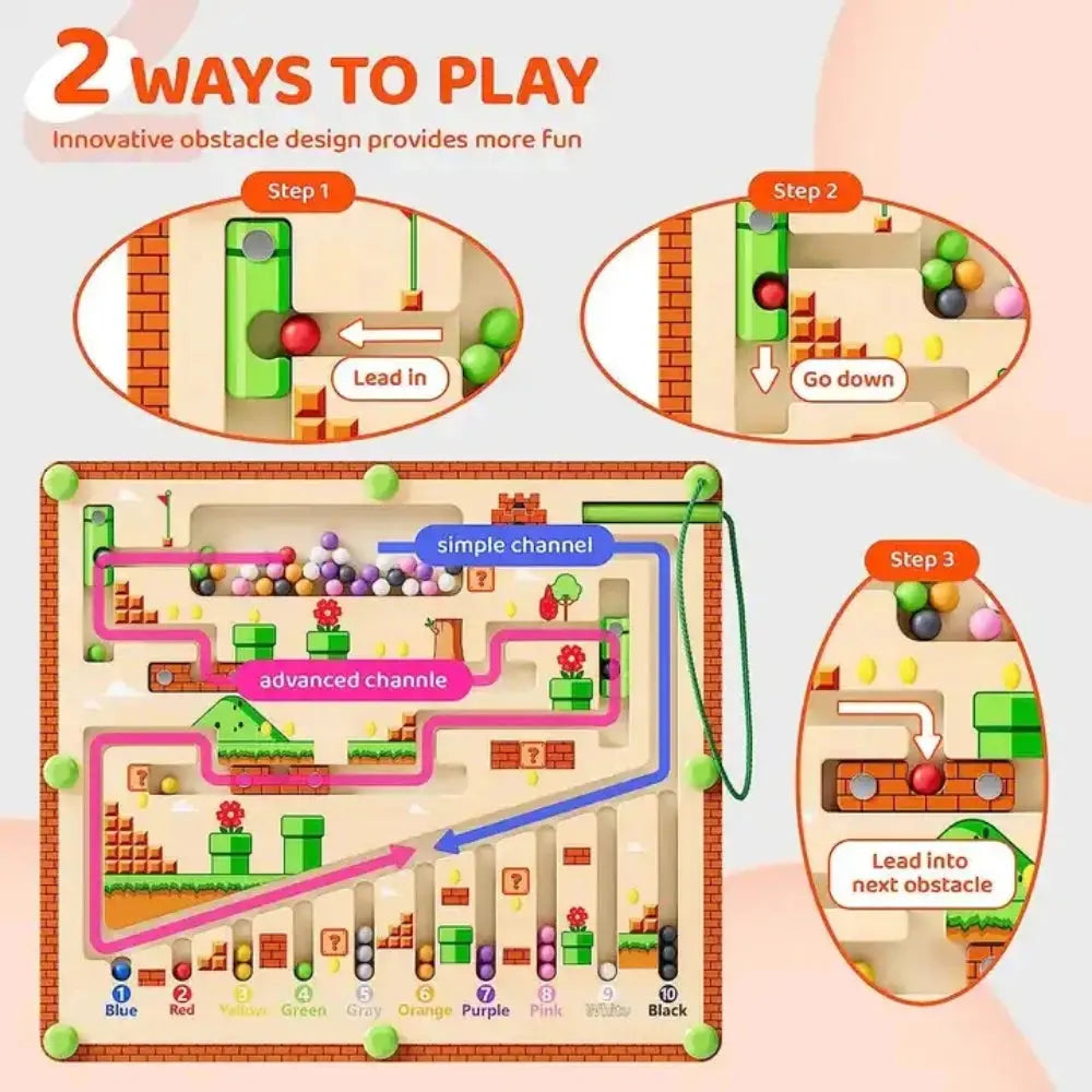 Educational Wooden Magnetic Maze Seaside-Montessori