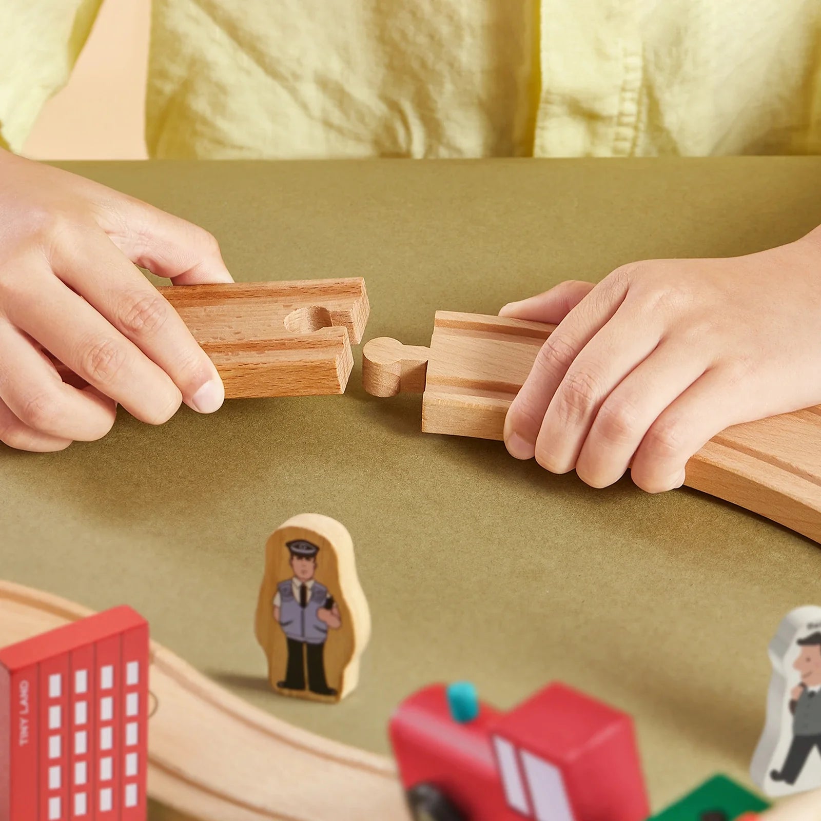 Tiny Land® Wooden Train Set for Children 