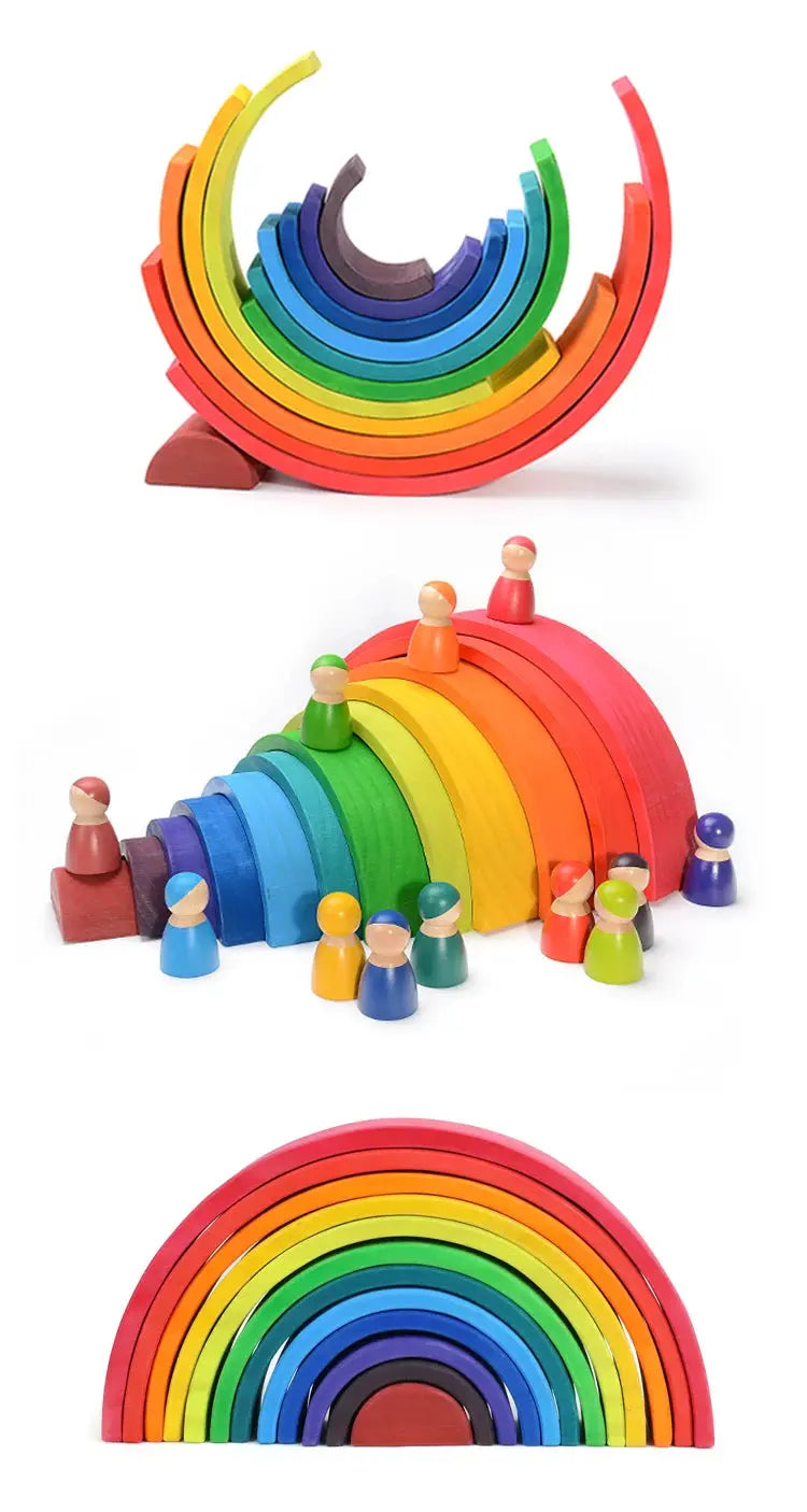 Wooden Rainbow Wonder Blocks - Seaside-Montessori