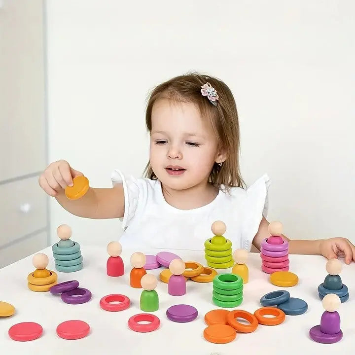 Wooden Color Stacking Toy – Hands-on Learning for Kids