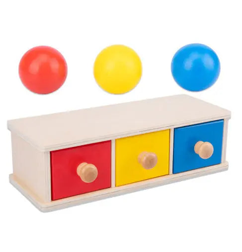 Young children wooden toys Montessori early education puzzle development enlightenment shape drawer target box coin three-color game Hypersku