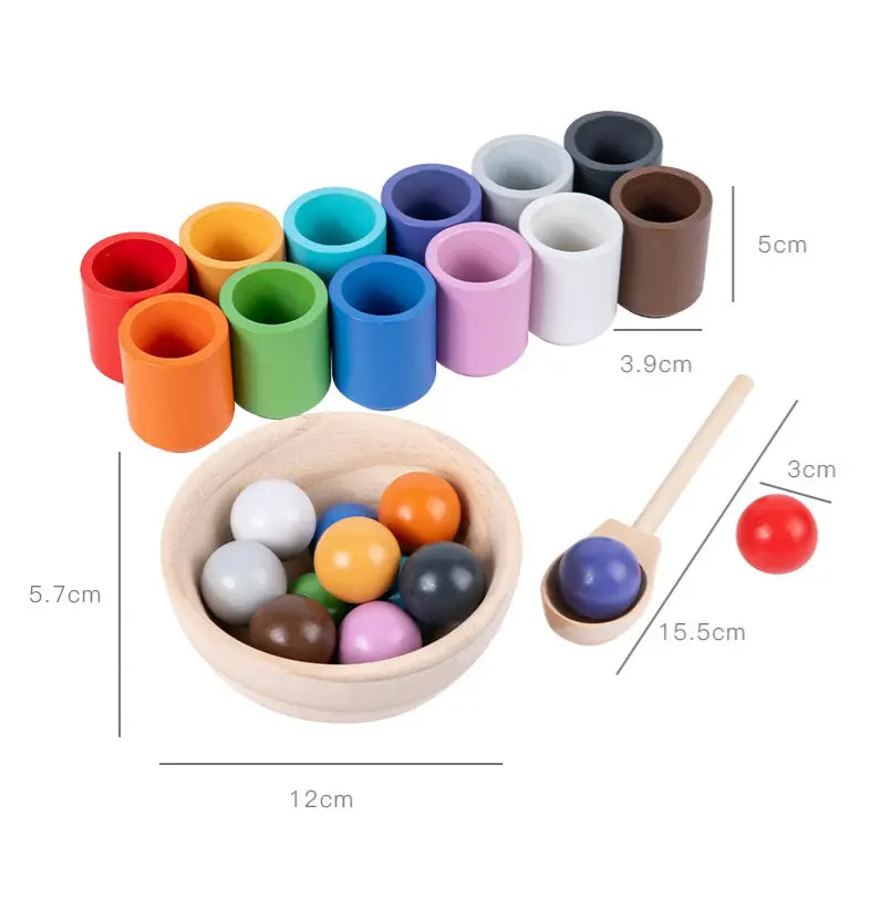 Color-Classification Balls and Cups - Seaside-Montessori