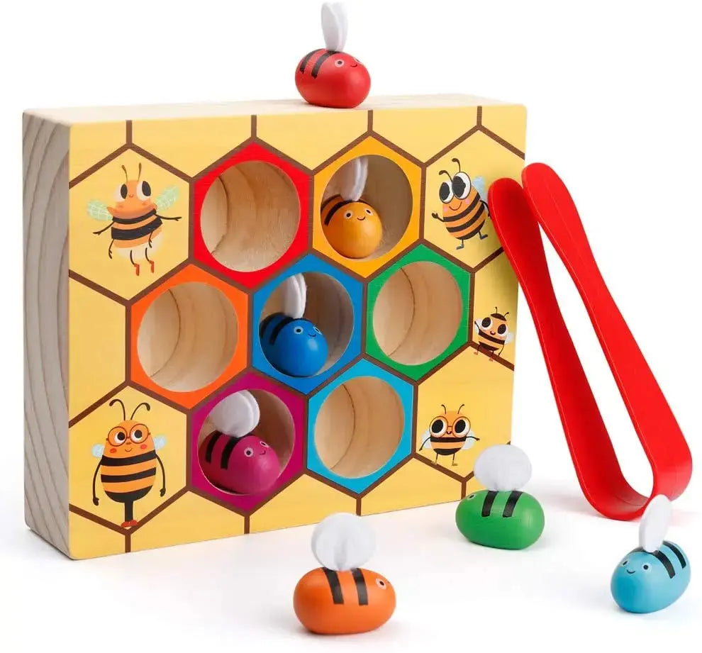 Montessori Montessori Early Education Teaching Aids Clip Bee Beads Hand-Eye Coordination Exercise Brain Development Educational Toys Seaside-Montessori