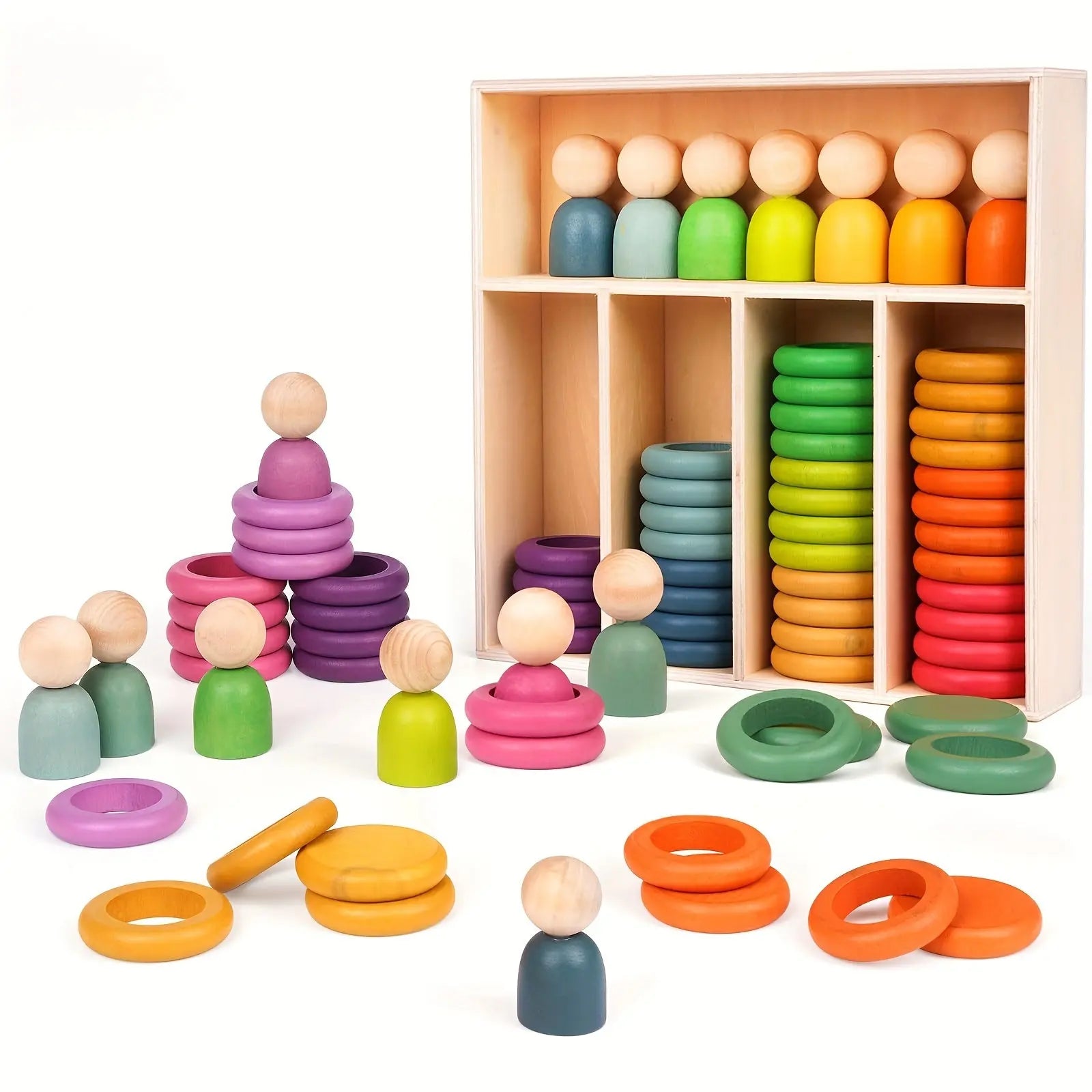 Wooden Color Stacking Toy Seaside-Montessori