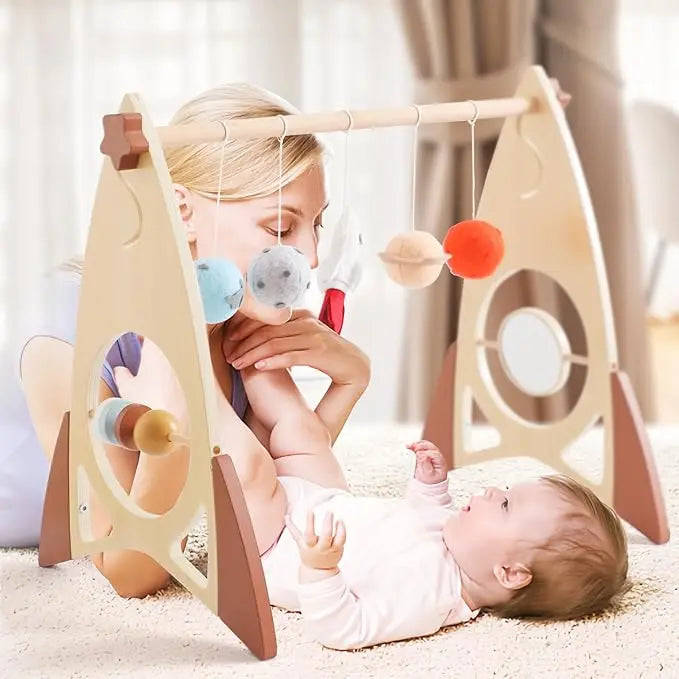 Wooden Rocket Baby Play Gym Seaside-Montessori