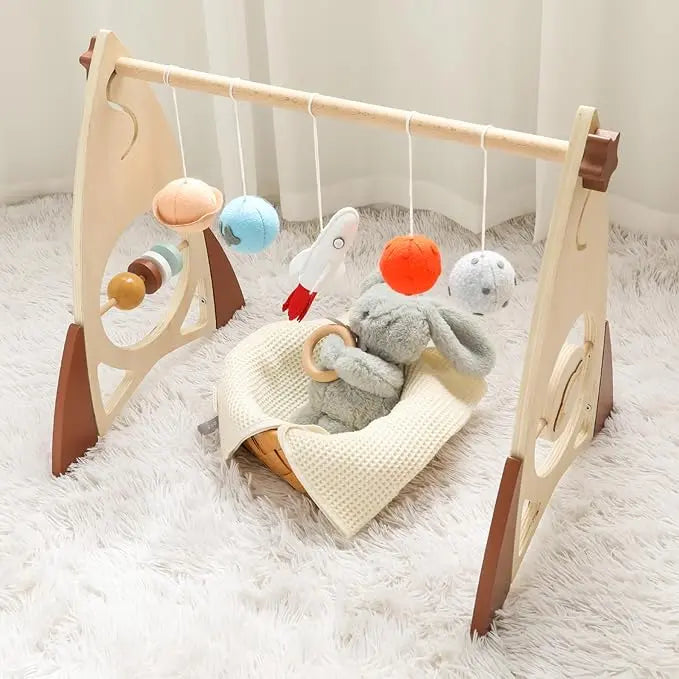 Wooden Rocket Baby Play Gym Seaside-Montessori