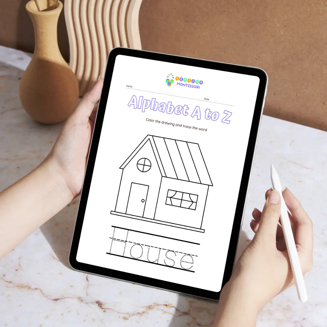 Color the Alphabet: A Montessori Letter Printable Pack Seaside-Montessori