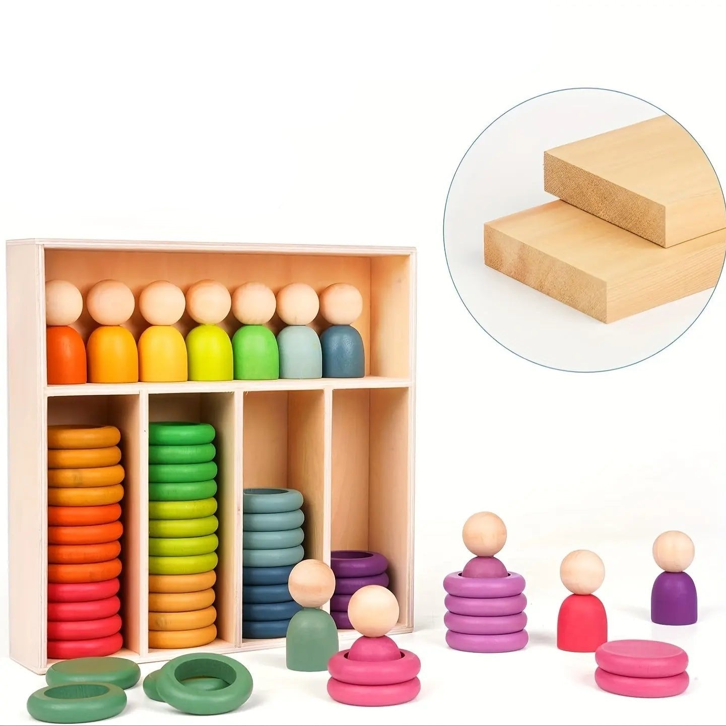 Wooden Color Stacking Toy Seaside-Montessori