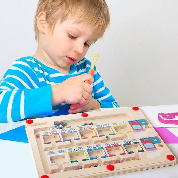 Educational Wooden Magnetic Maze - Seaside-Montessori