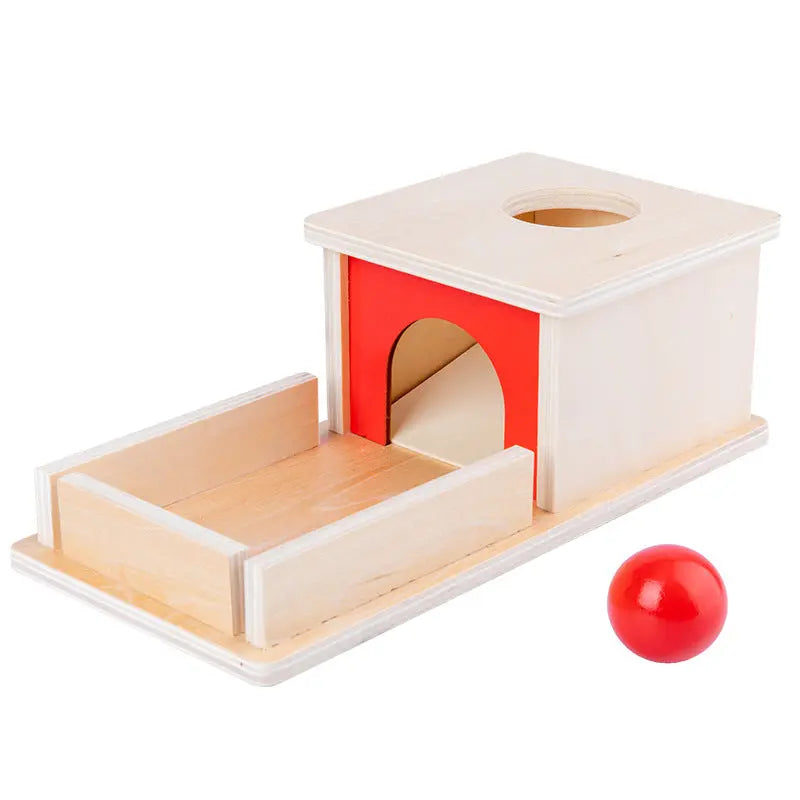 Young children wooden toys Montessori early education puzzle development enlightenment shape drawer target box coin three-color game Hypersku