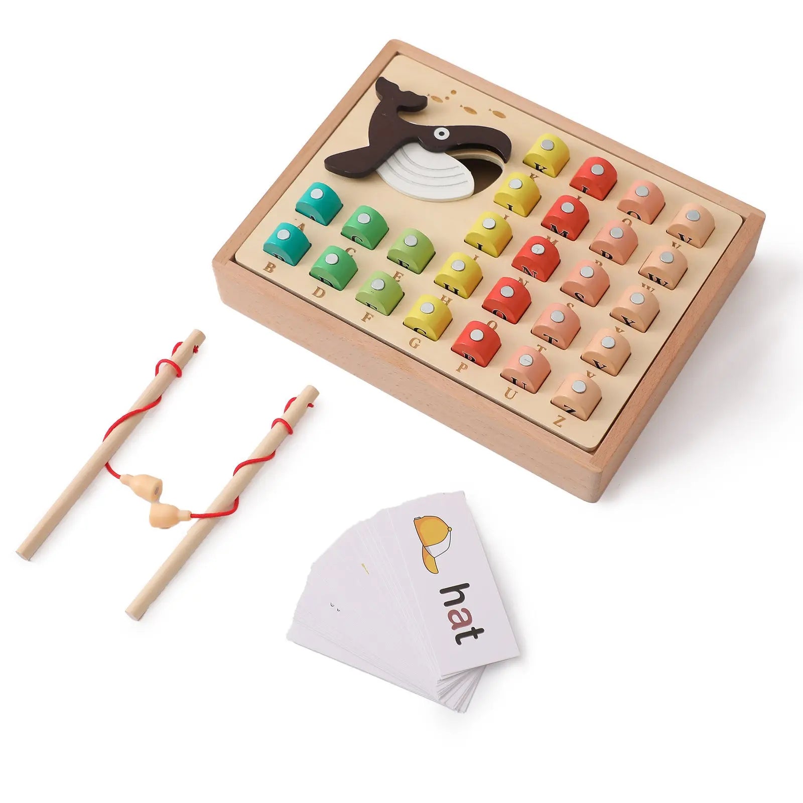 Wooden Words Fishing Puzzle Seaside-Montessori