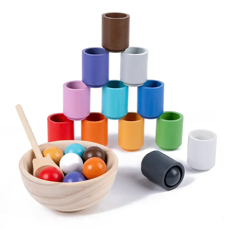 Color-Classification Balls and Cups - Seaside-Montessori