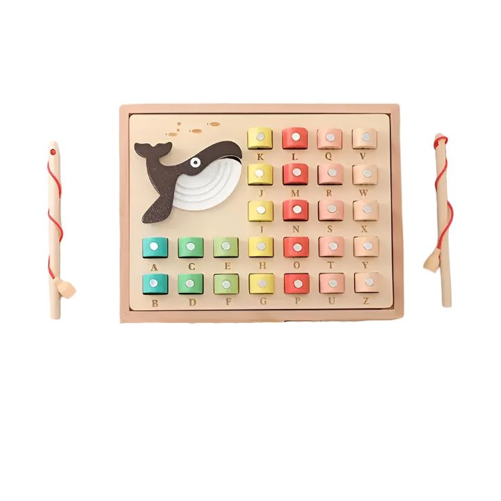 Wooden Words Fishing Puzzle Seaside-Montessori