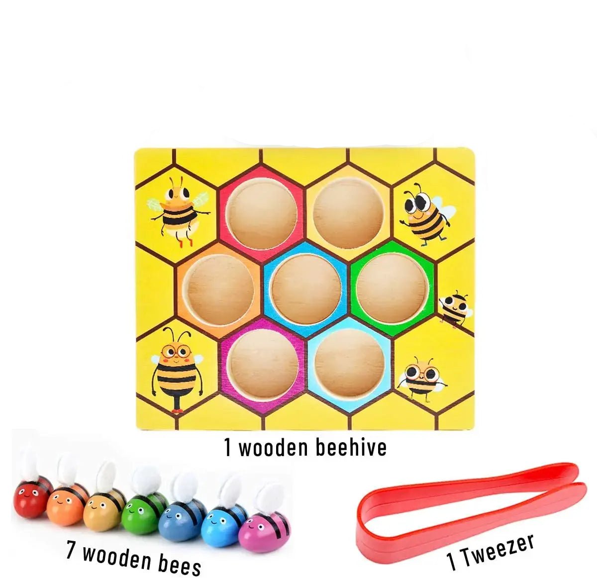 Montessori Montessori Early Education Teaching Aids Clip Bee Beads Hand-Eye Coordination Exercise Brain Development Educational Toys Seaside-Montessori