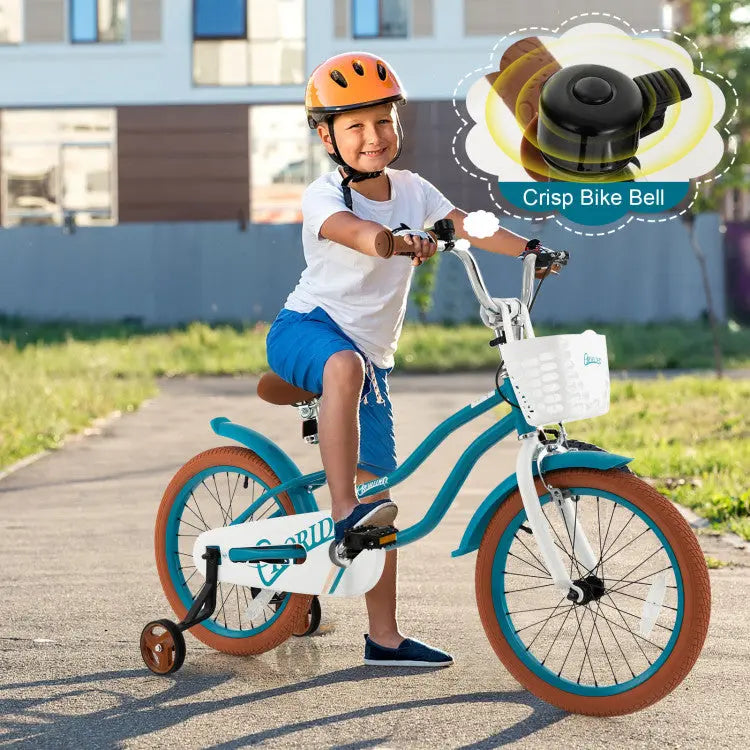 Kids Bike with Training Wheels – Adjustable, Safe & Stylish Seaside-Montessori