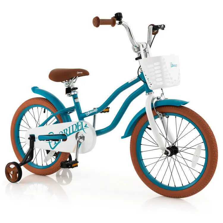 Kids Bike with Training Wheels – Adjustable, Safe & Stylish Seaside-Montessori