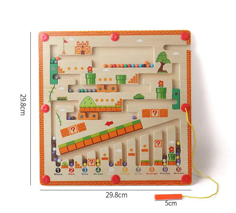 Educational Wooden Magnetic Maze - Seaside-Montessori