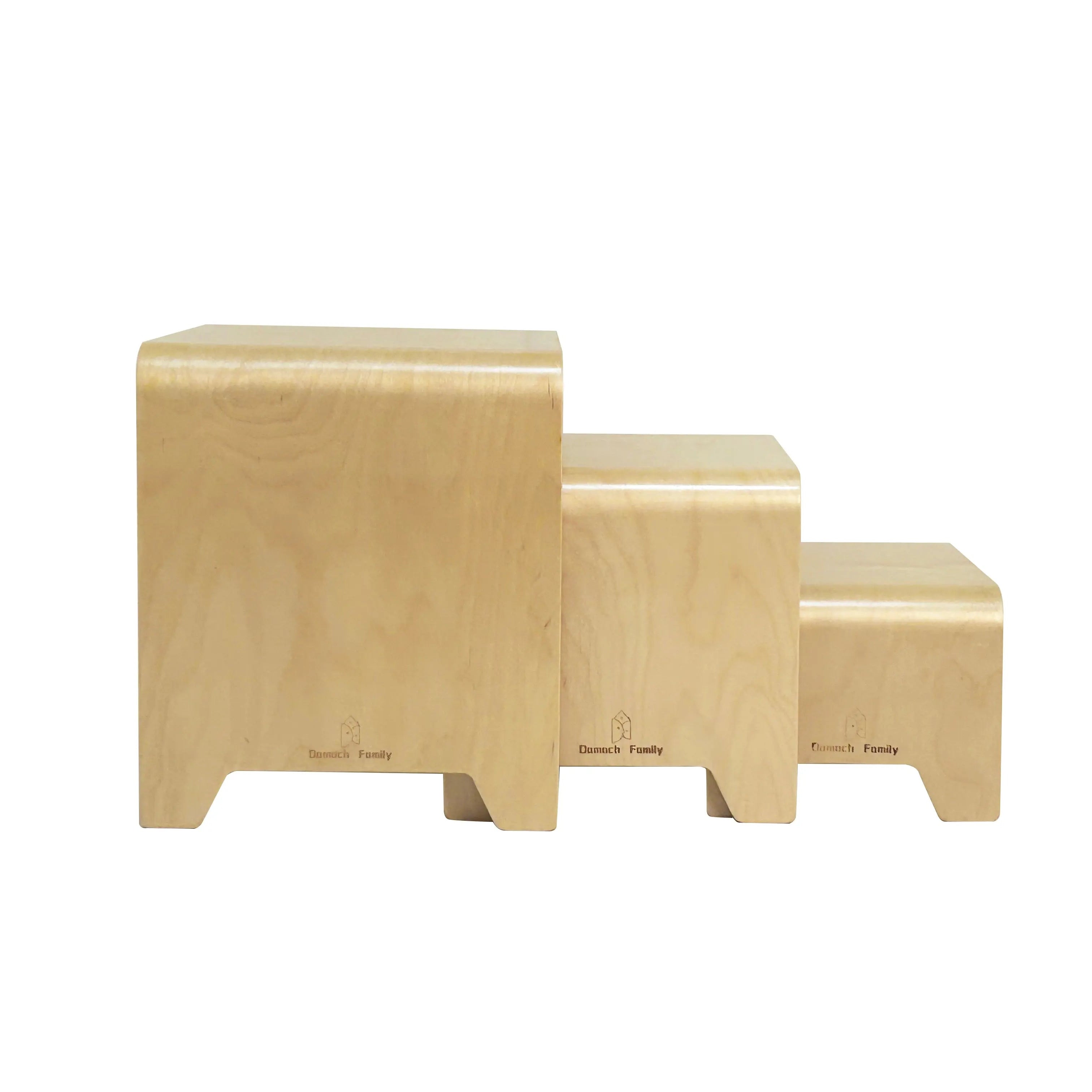 Damoch Stackable Wooden Kids Stool 3 Pieces Set Seaside-Montessori