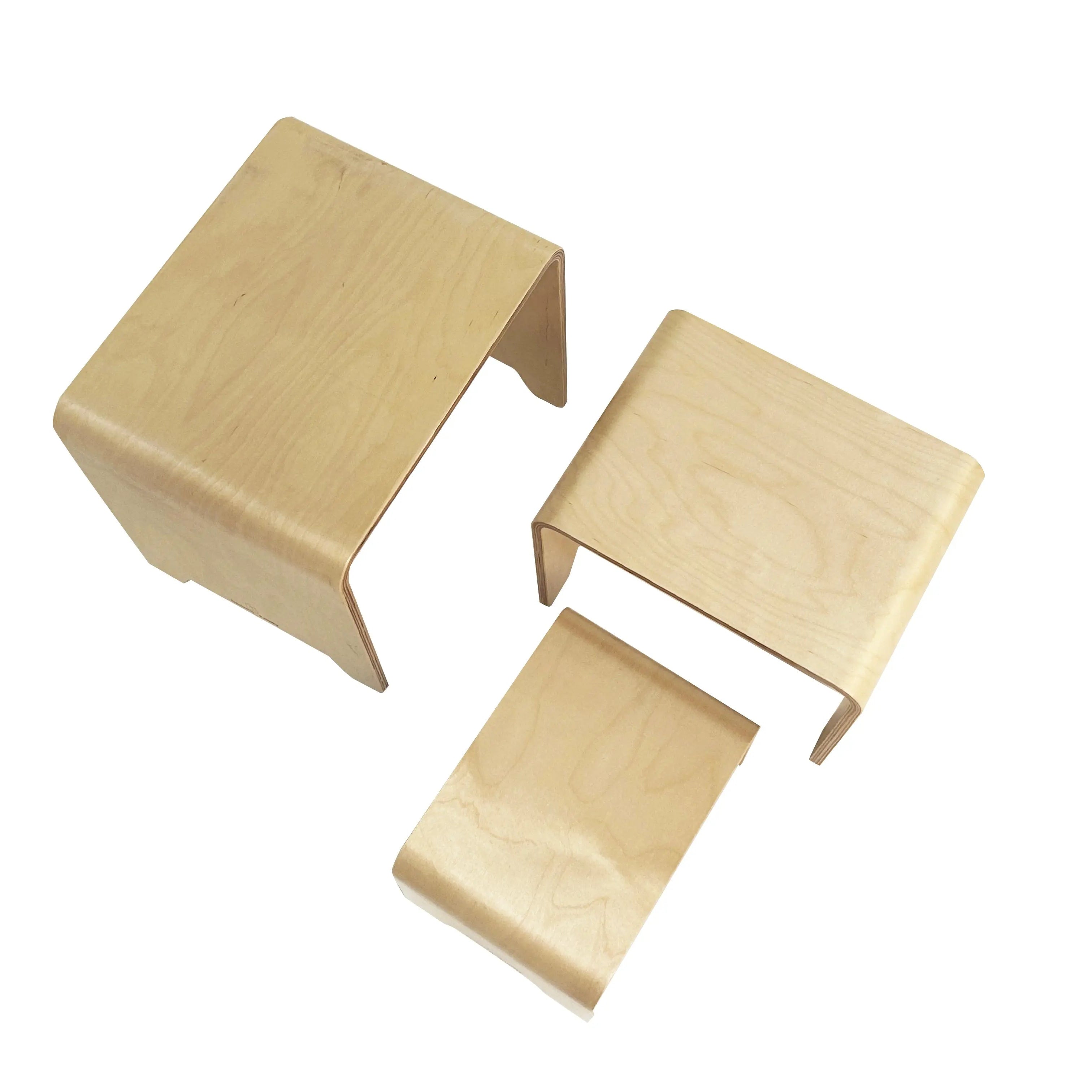 Damoch Stackable Wooden Kids Stool 3 Pieces Set Seaside-Montessori