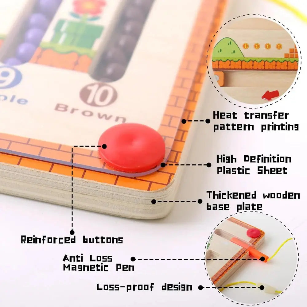 Educational Wooden Magnetic Maze Seaside-Montessori