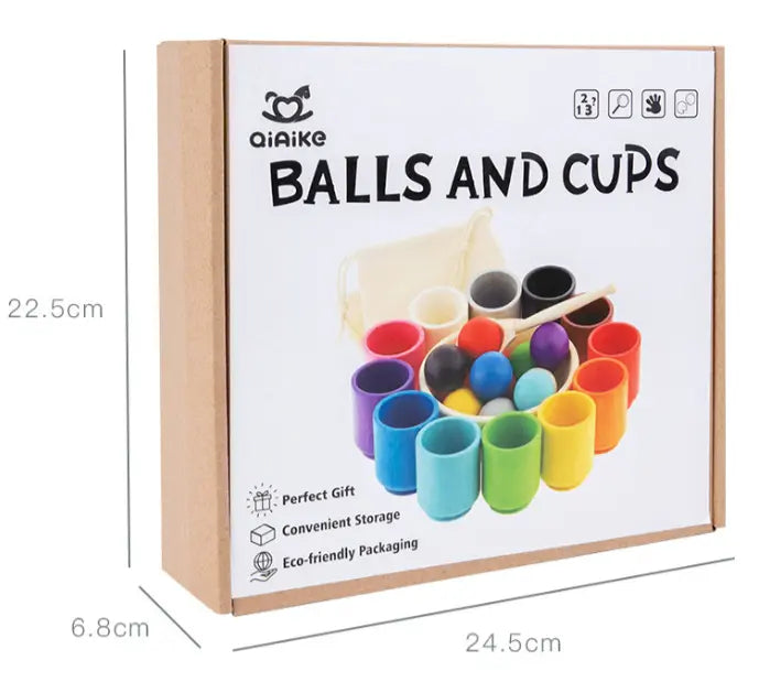 Color-Classification Balls and Cups - Seaside-Montessori