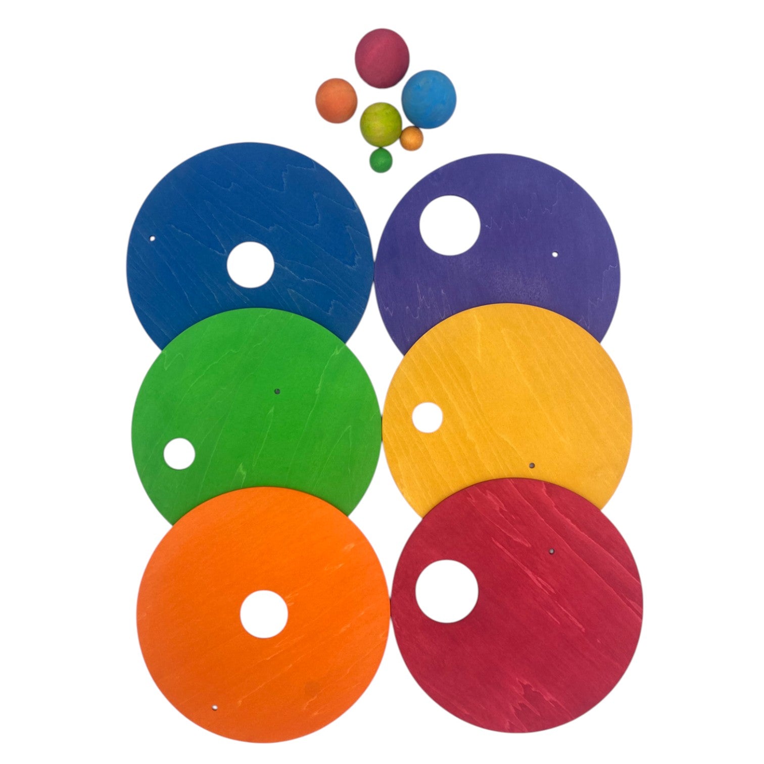 Rolling Discs Set for Stepping Stones with Wooden Balls