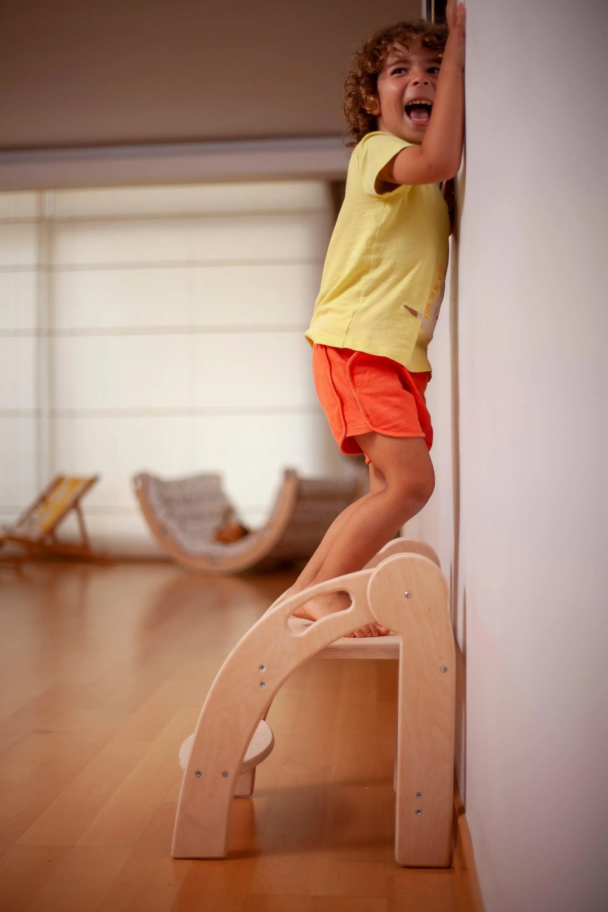 Foldable Montessori Kitchen Step Stool Red Oceanus