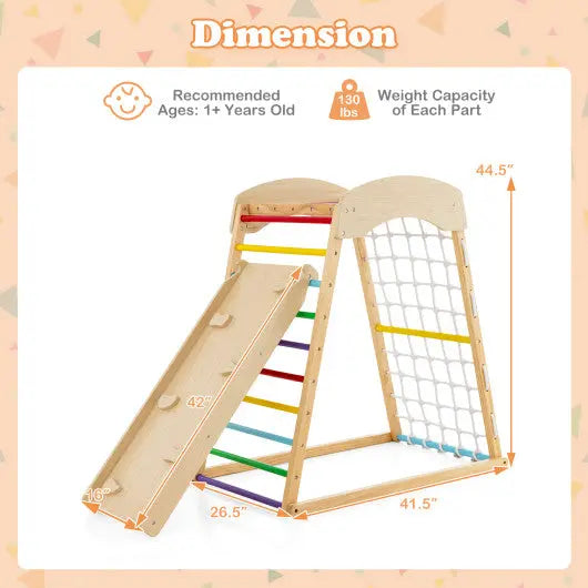 6-in-1 Jungle Gym Wooden Indoor Playground Seaside-Montessori