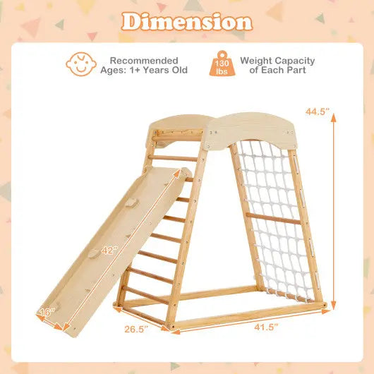 6-in-1 Jungle Gym Wooden Indoor Playground Seaside-Montessori