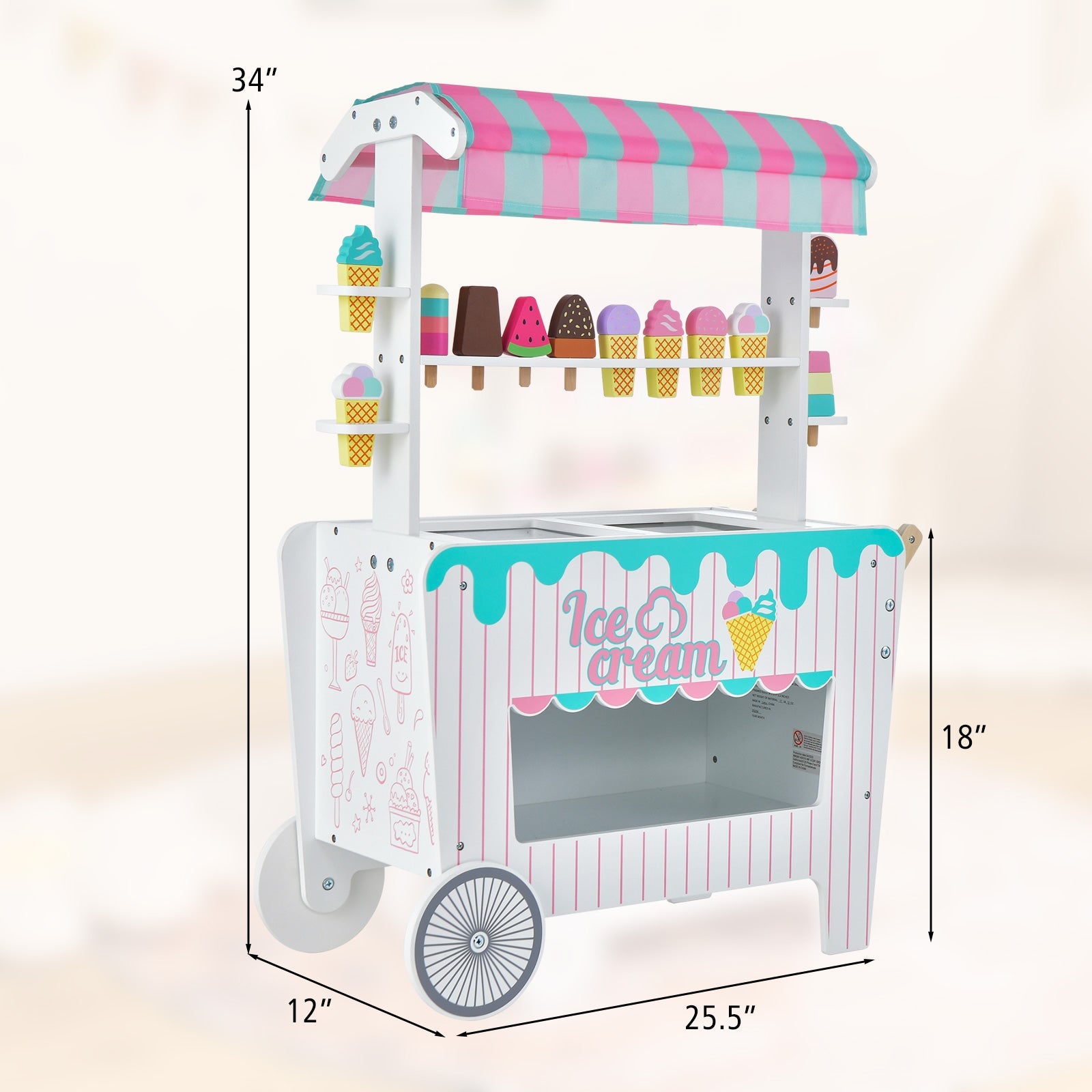 Montessori Wooden Ice Cream Cart Seaside-Montessori