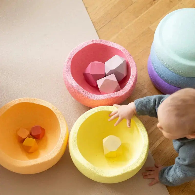 Rainbow Round Stepping Stone Equipment Teaching Aids Sensory Integration Seaside-Montessori